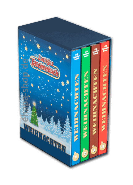 Lustiges Taschenbuch Weihnachten Nr. 1 - 4 + Sammelschuber