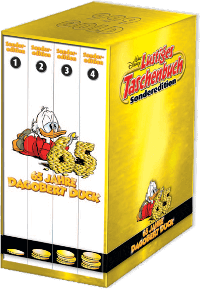 Lustiges Taschenbuch Sonderedition 65 Jahre Dagobert Duck Nr. 1 - 4 mit Münzbox und Schuber
