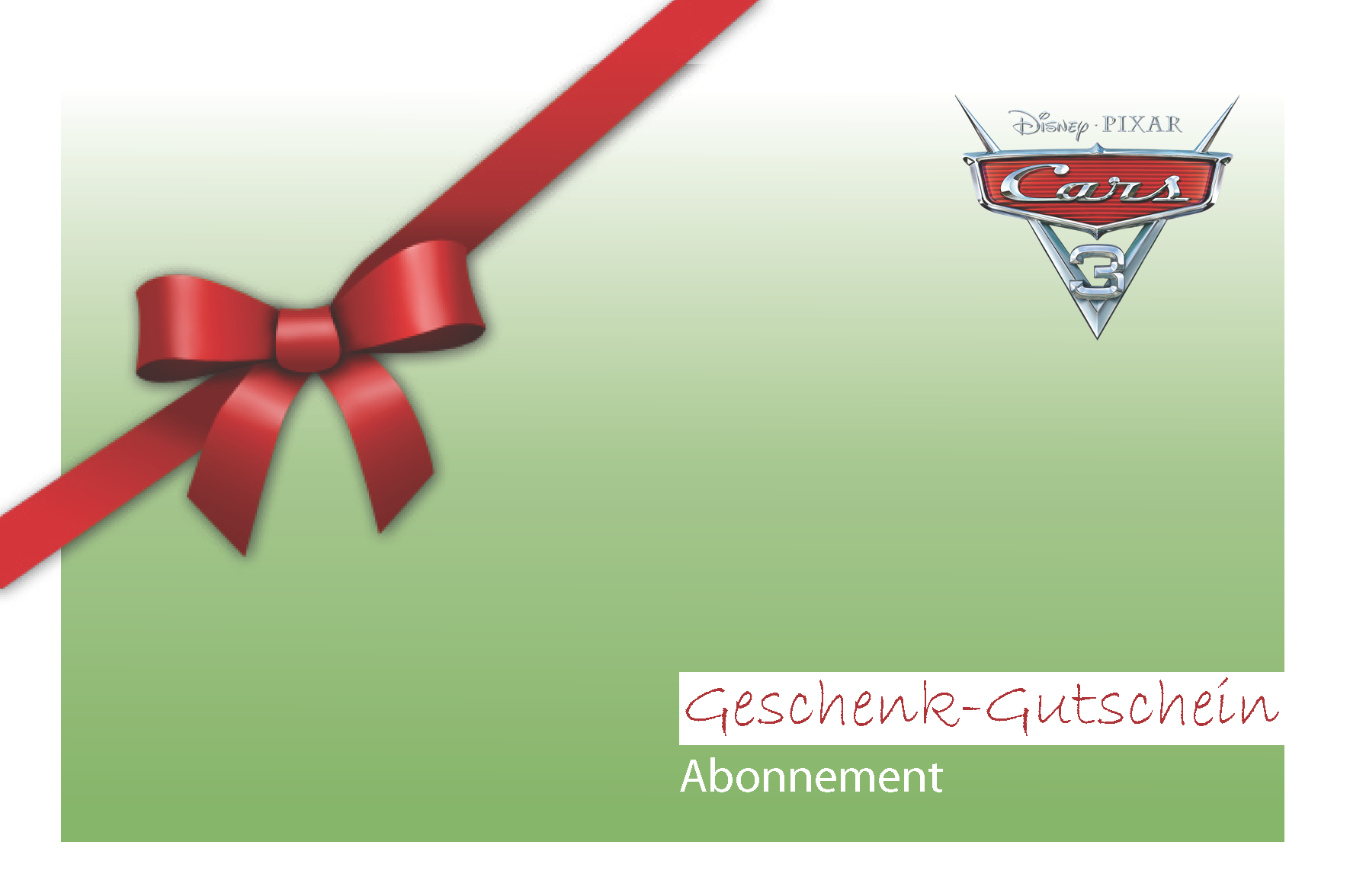 Disney Cars Abo Geschenkkarte