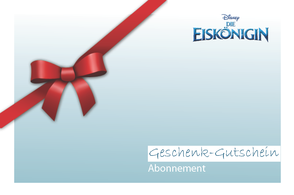 Disney Die Eiskönigin Abo Geschenkkarte